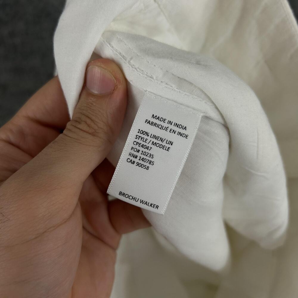 Brochu Walker Skirt Medium Teagan Button Front Linen Midi Summer Resort Preppy - Picture 9 of 12